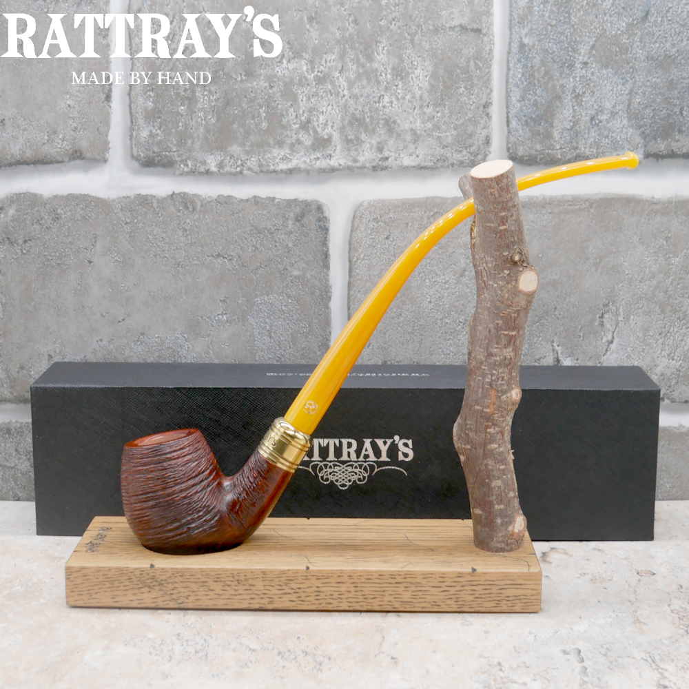 Rattrays The Bagpiper Sandblast Yellow 9mm Fishtail Pipe (RA1432)