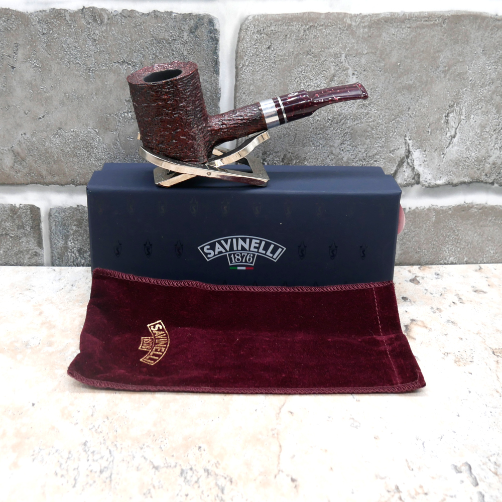 Savinelli Bacco Rusticated Dark Brown 311 6mm Pipe (SAV693)