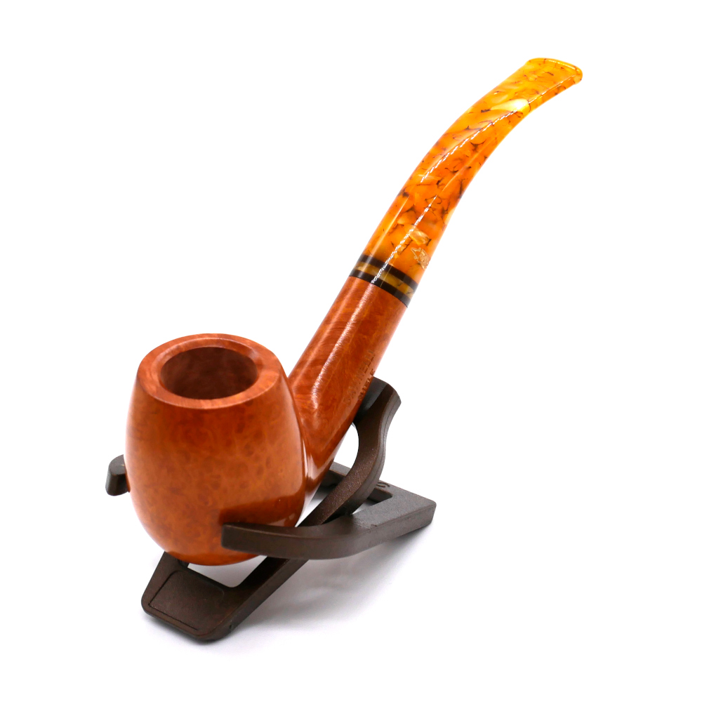 Savinelli Miele 602 Smooth Bent Honey 6mm Filter Fishtail Pipe