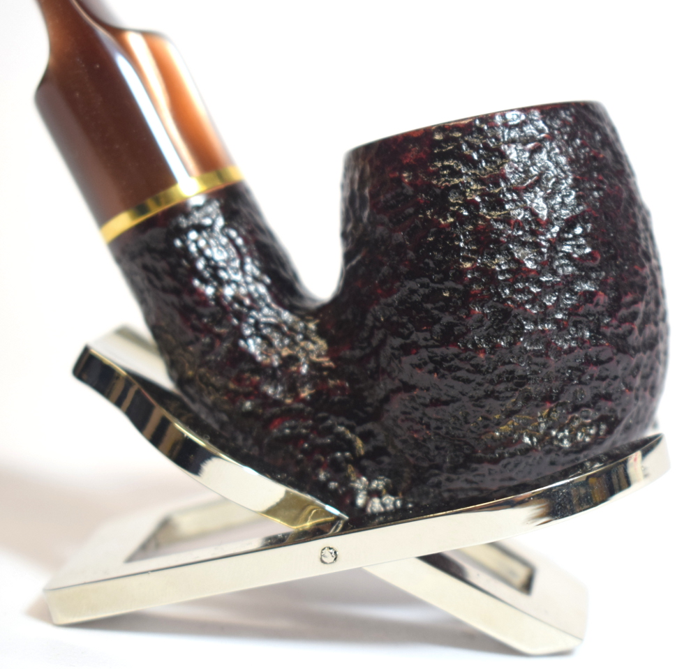 Savinelli Roma Lucite R 614 Rustic Billiard Bent 6mm Fishtail Pipe (SAV383)