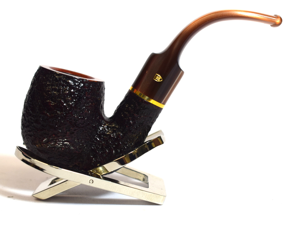 Savinelli Roma Lucite R 614 Rustic Billiard Bent 6mm Fishtail Pipe (SAV383)