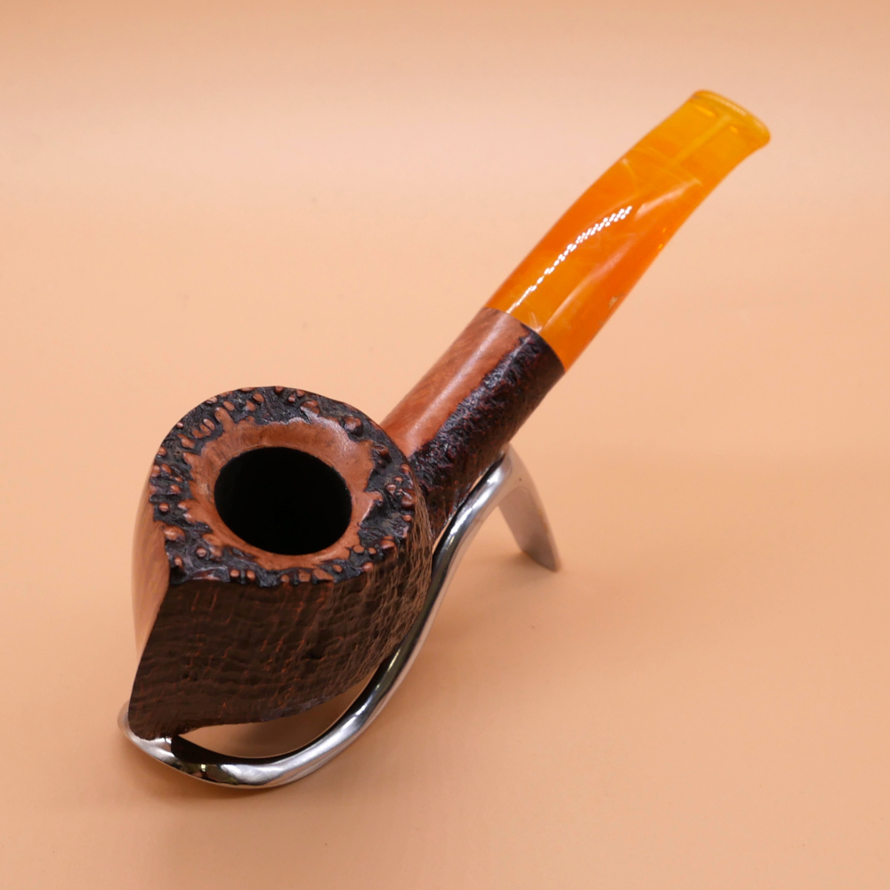Savinelli Autograph Smooth and Sandblast 6mm Fishtail Pipe (SAV781)