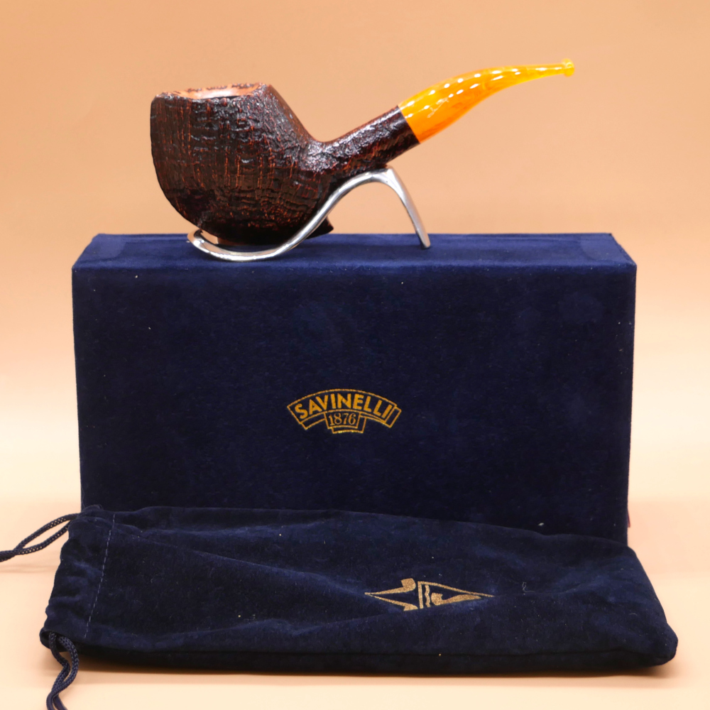 Savinelli Autograph Smooth and Sandblast 6mm Fishtail Pipe (SAV781)