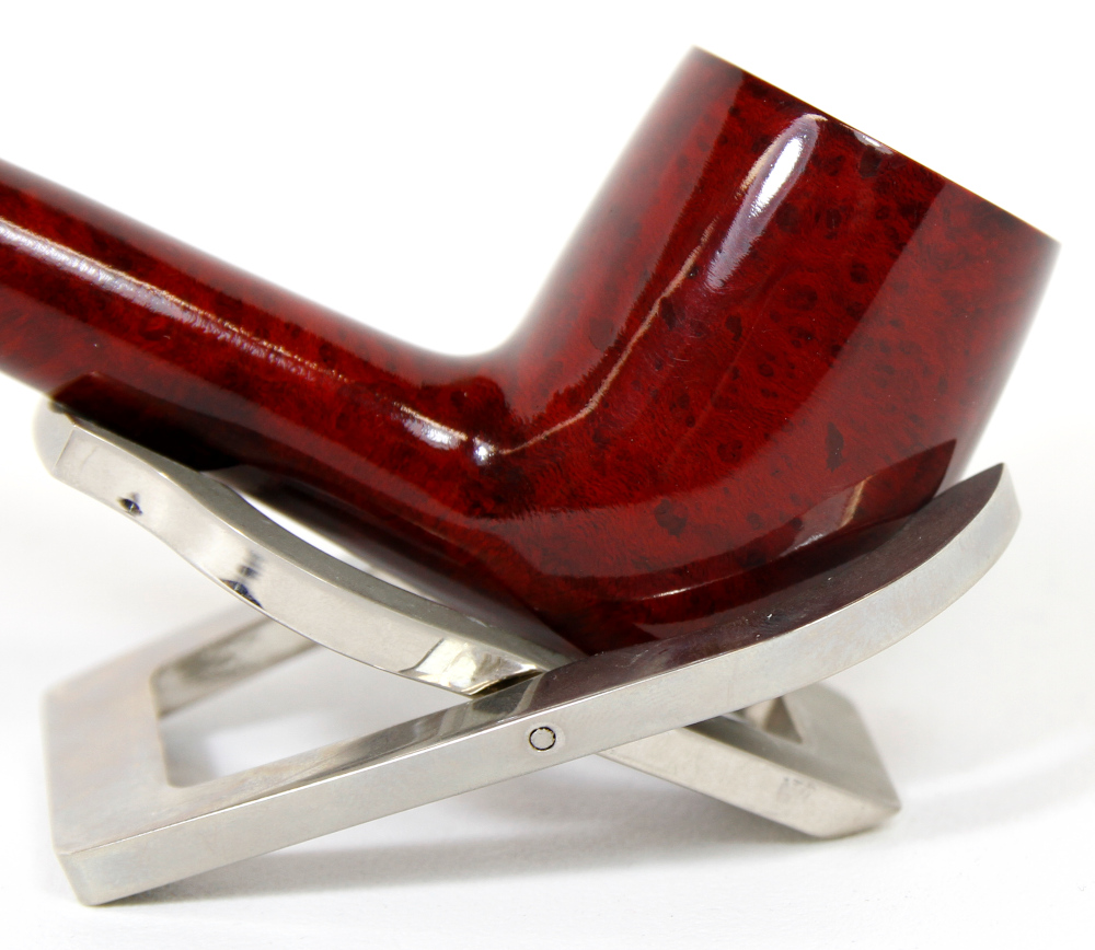 Supreme Dark Red Straight Smooth Apple Fishtail Pipe (SUP20)