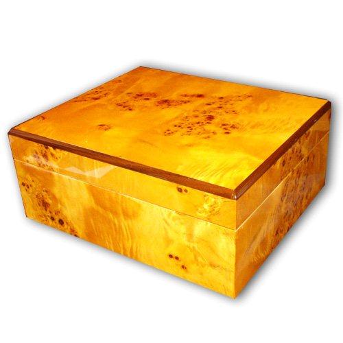 Sombre Humidor - Light Gloss Burl - 25 Cigars Capacity