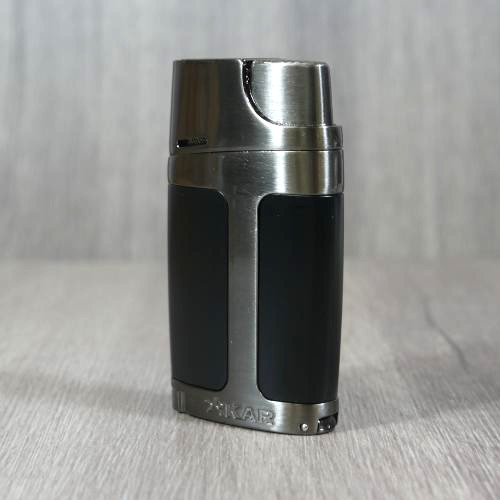 Xikar Element ELX Twin Jet Lighter with Punch Cutter - Black & Gunmetal (End of Line)