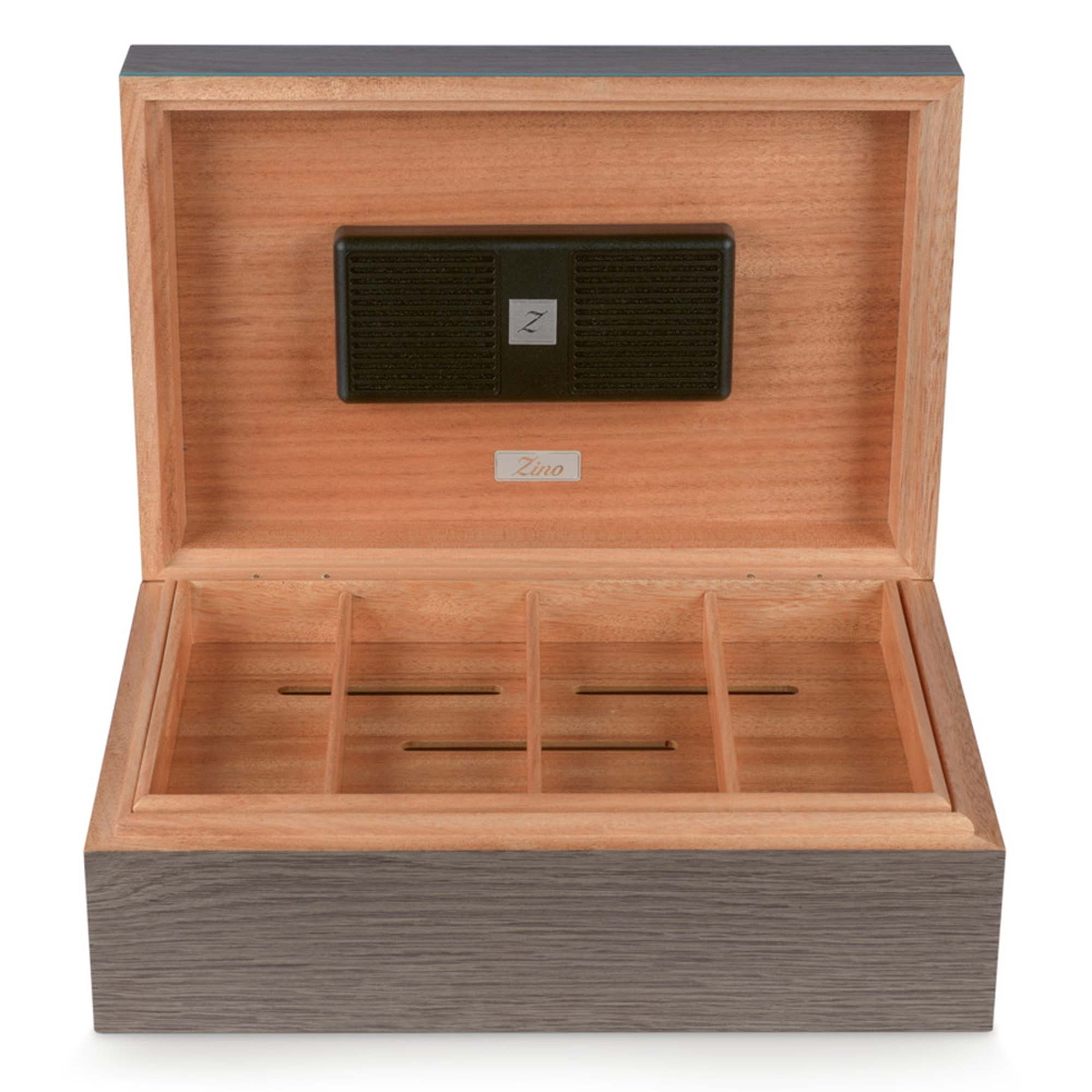 Zino Z80 Humidor Grey Oak and Cyan 80 Cigar Capacity