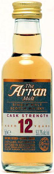Arran 12 Year Old Cask Strength Single Malt Whisky Miniature - 5cl 53.2%