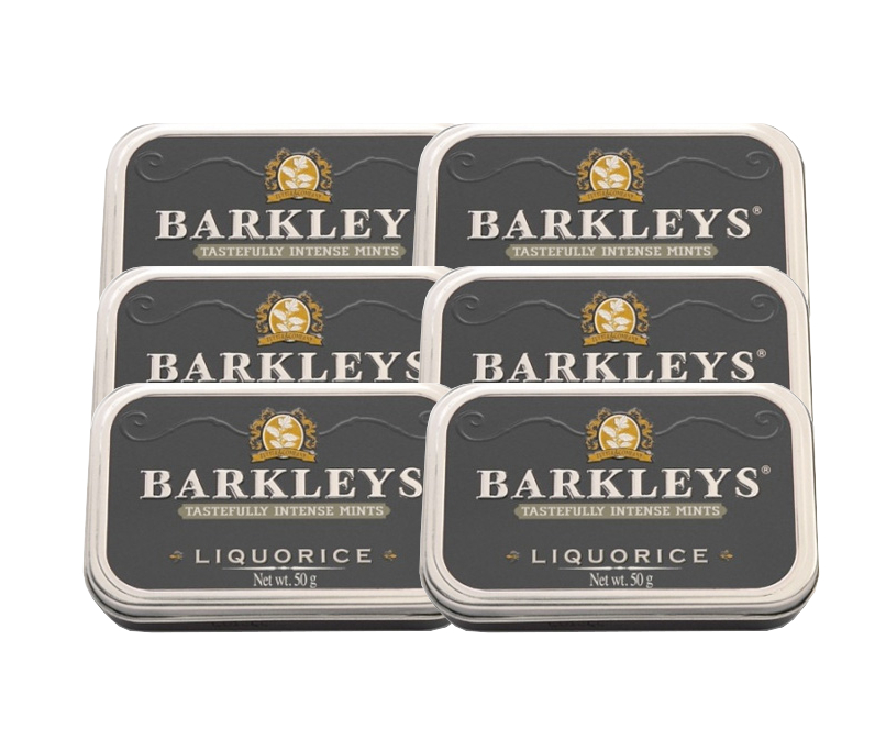 Barkley's Mint Liquorice Tin 6 x 50g (300g)