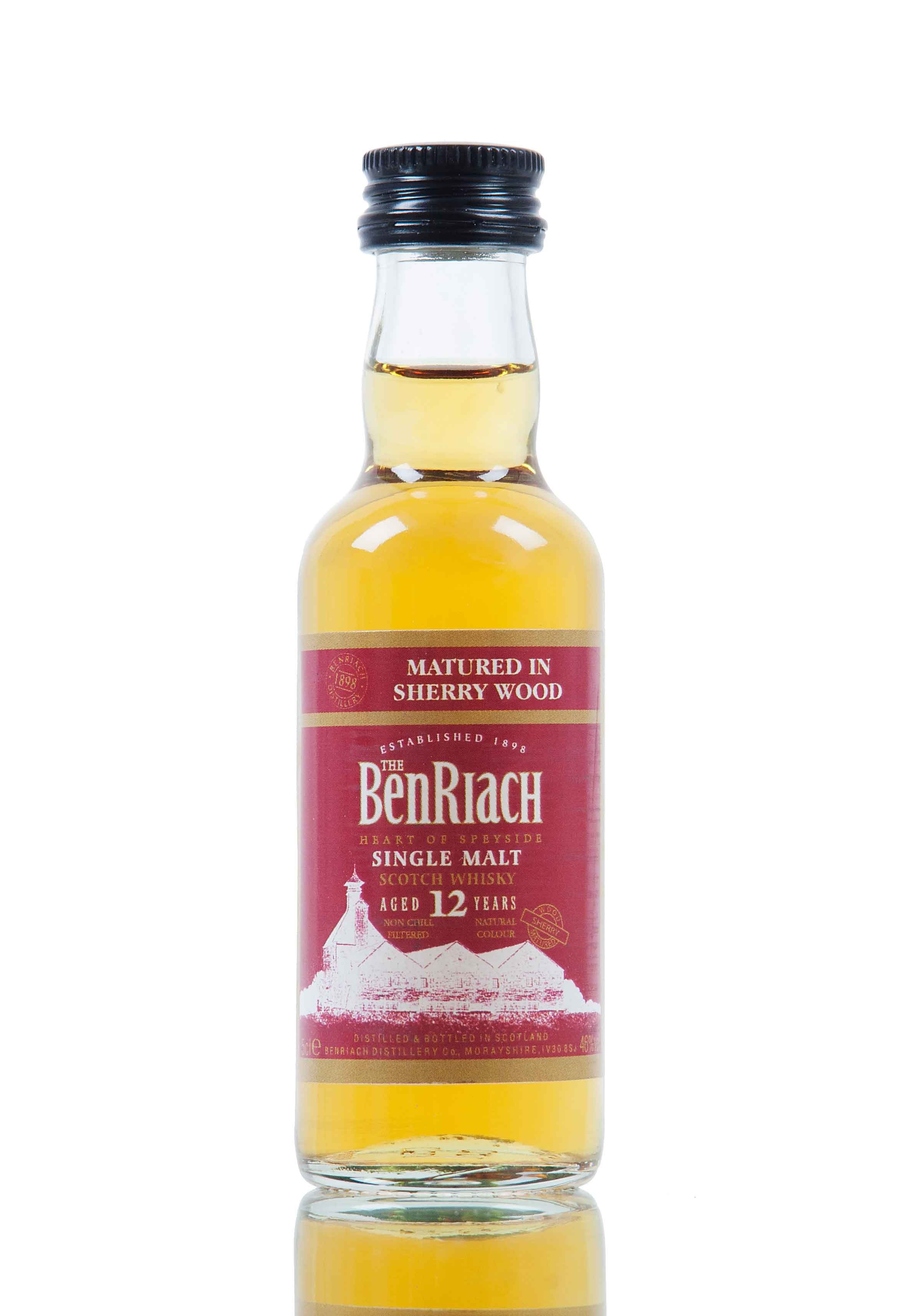 BenRiach 12 Year Old Wood Finish Sherry Matured Miniature - 5cl 46%