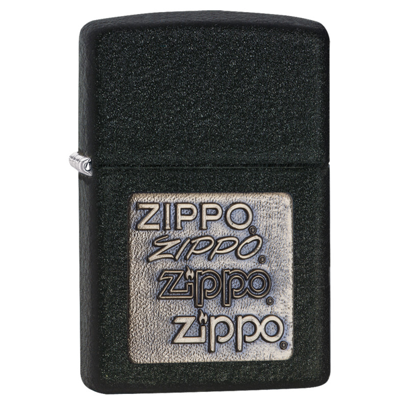 Zippo Black Crackle Gold Zippo Logo Windproof Lighter