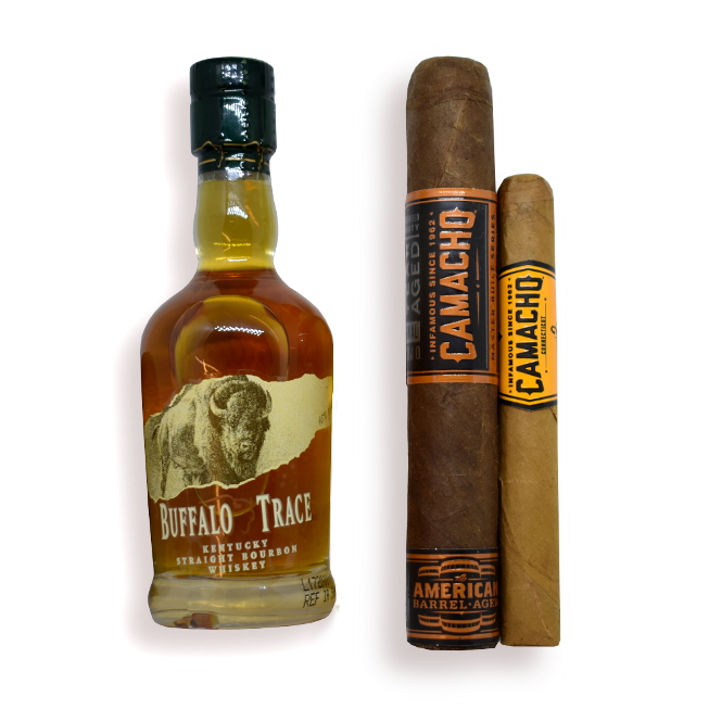 Intro to - Buffalo Trace Kentucky Bourbon 5cl and Camacho Cigars Pairing Sampler