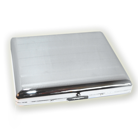 Cigarette Cigarillo Case - Chrome Finish - Double Sided