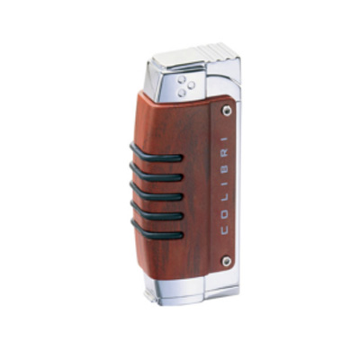 Colibri Crossfire (Jet Lighter) - Burl/Silver