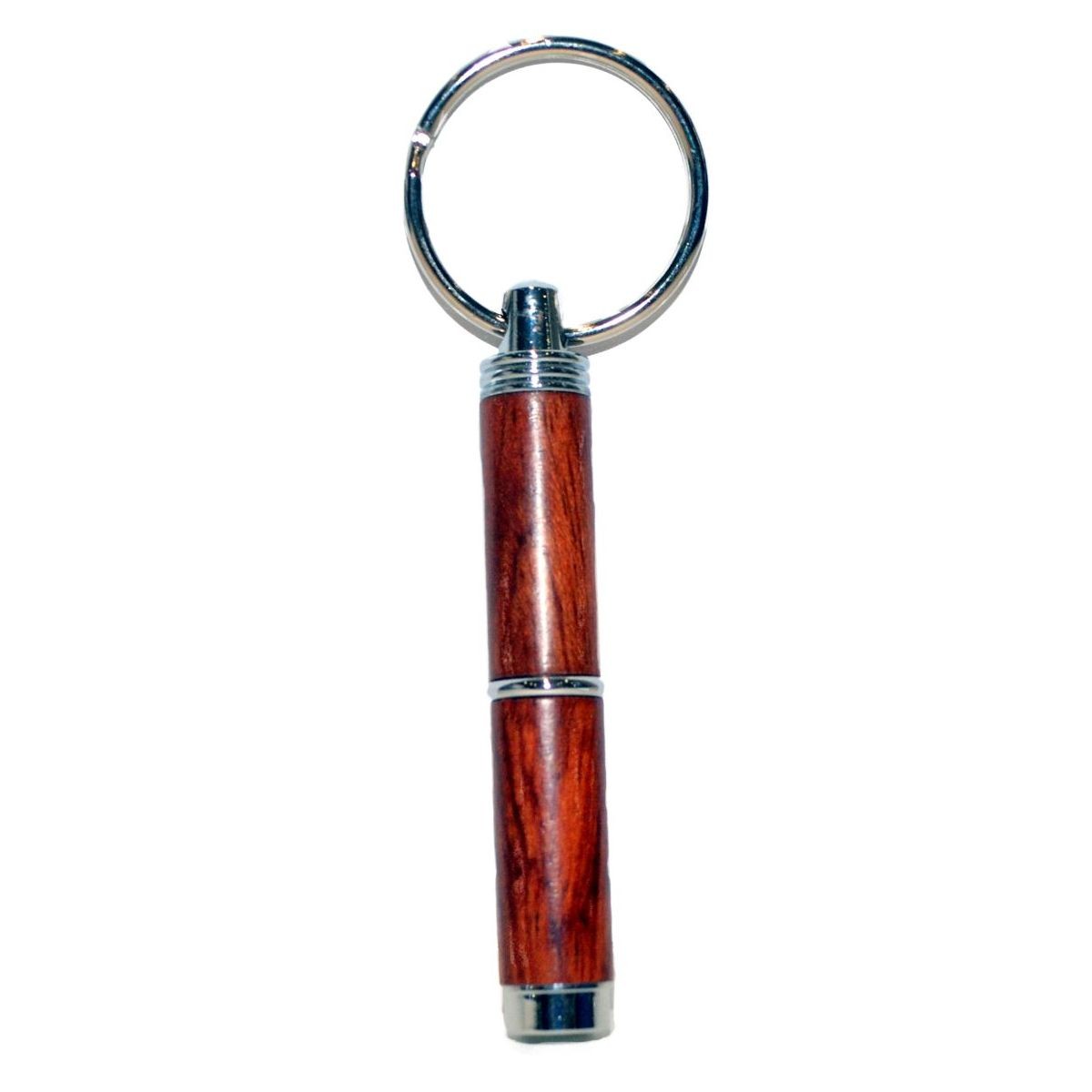 Dark Wood Cigar Punch Cut Keyring