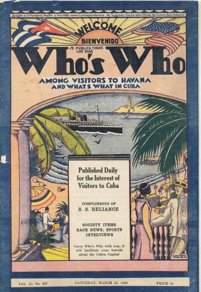 Cuban Tourist Guide Dated: 25th March 1933