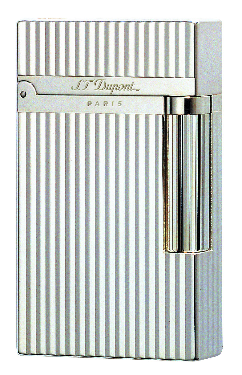 ST Dupont Lighter Ligne 2 Silver Vertical Lines