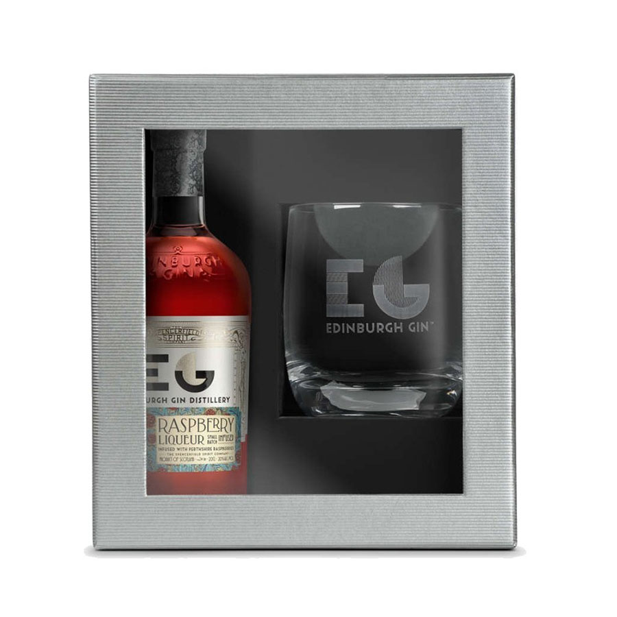 Edinburgh Gin Raspberry Liqueur 20cl with Glass Gift Set