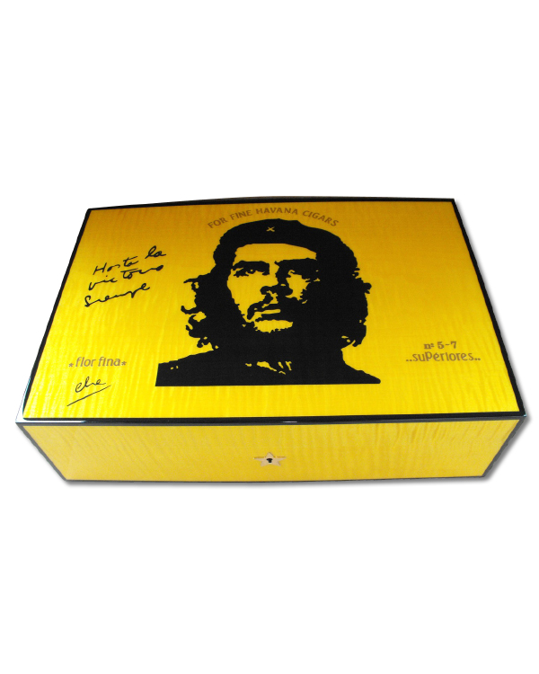 Elie Bleu Humidor - Che - Gold Yellow Sycamore  - 110 Cigar Capacity