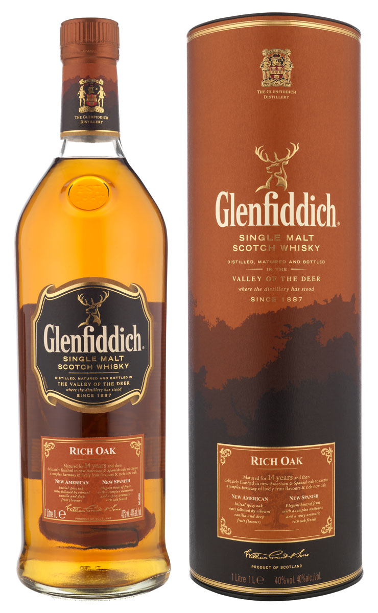 Glenfiddich 14 Year Old Rich Oak Single Malt Scotch Whisky - 70cl 40%