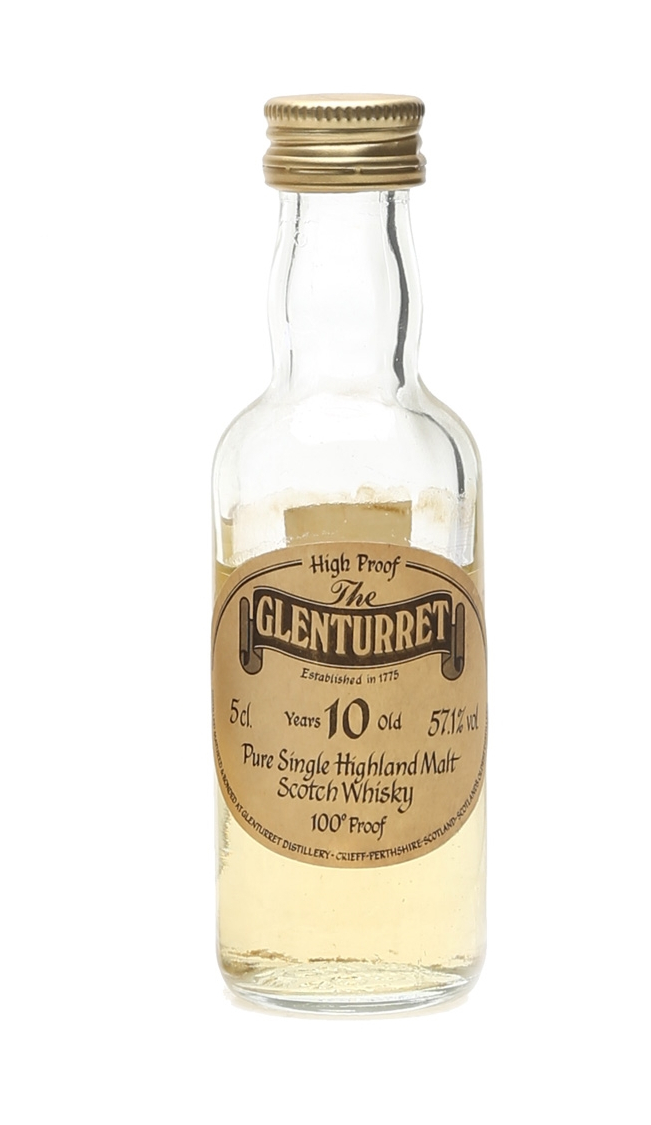 Glenturret 10 Year Old Vintage Whisky Miniature - 5cl 100 Proof