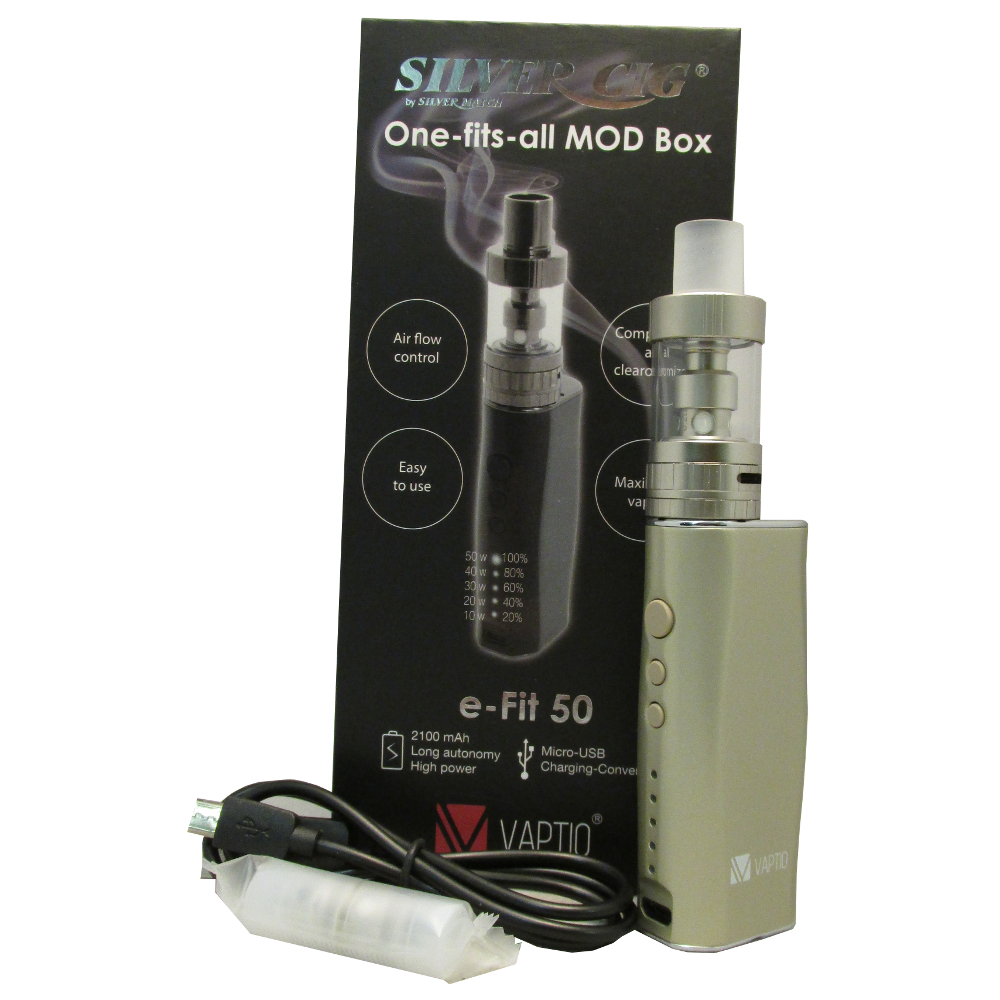 Silver Cig Mod Box Vape - Gun Metal