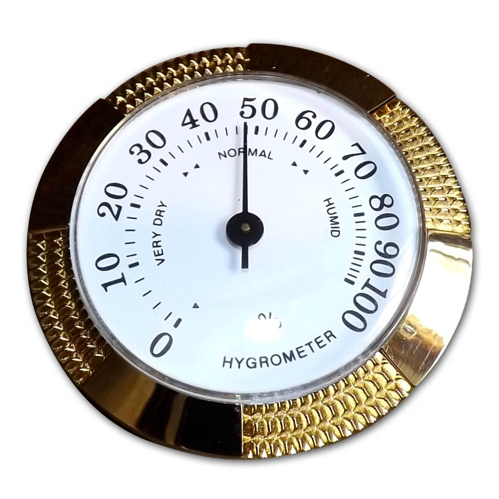 Analogue Hygrometer Medium Brass Finish 2 1/2 inch