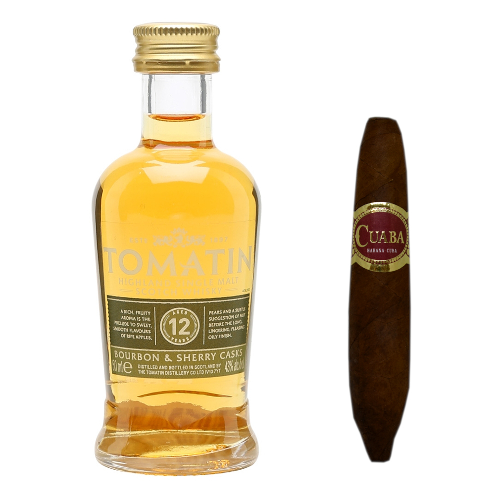 Intro to Pairing - Cuaba Divinos & Tomatin 12 Year Old Bourbon & Sherry Whisky 5cl