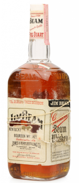 Jim Beam 4 Year Old 1970s 1 Quart Kentucky Straight Bourbon Whiskey - 86 Proof