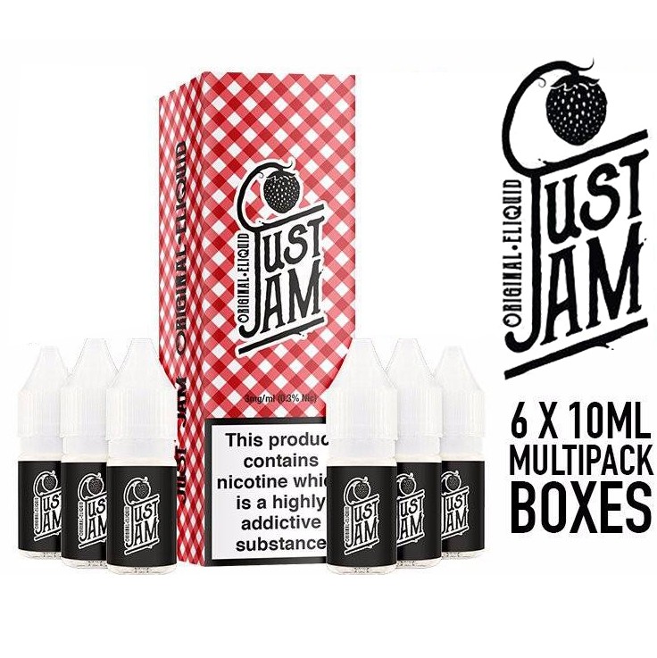 Just Jam Original 6 x 6mg 10ml Vape E- Liquid Multipack