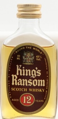 King\'s Ransom 12 Year Old Scotch Whisky Miniature - 40ml 43%