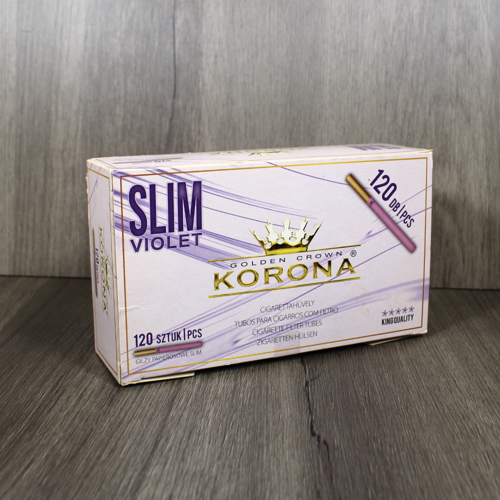 120 cigarette tubes Korona Slim Classic 2 boxes of and Machine Starter Kit Korona Slim Violet Gold Tubes