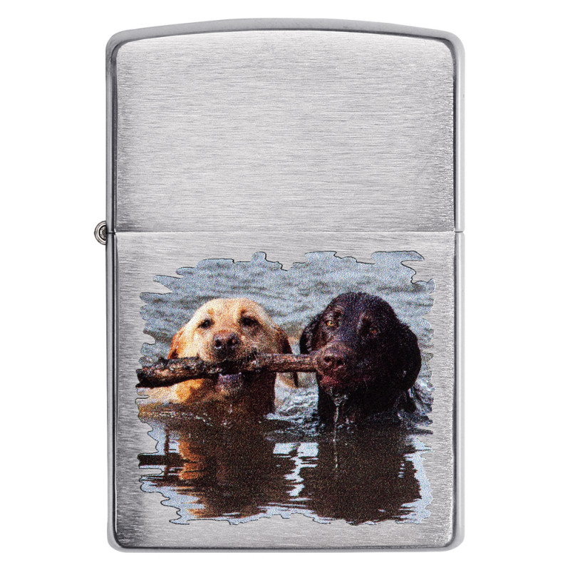 Zippo - Brushed Chrome Labradors - Windproof Lighter