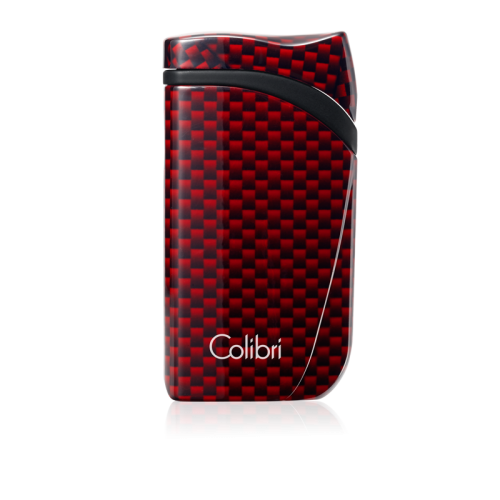 Colibri Falcon Carbon Fiber Singlejet Flame Lighter Red