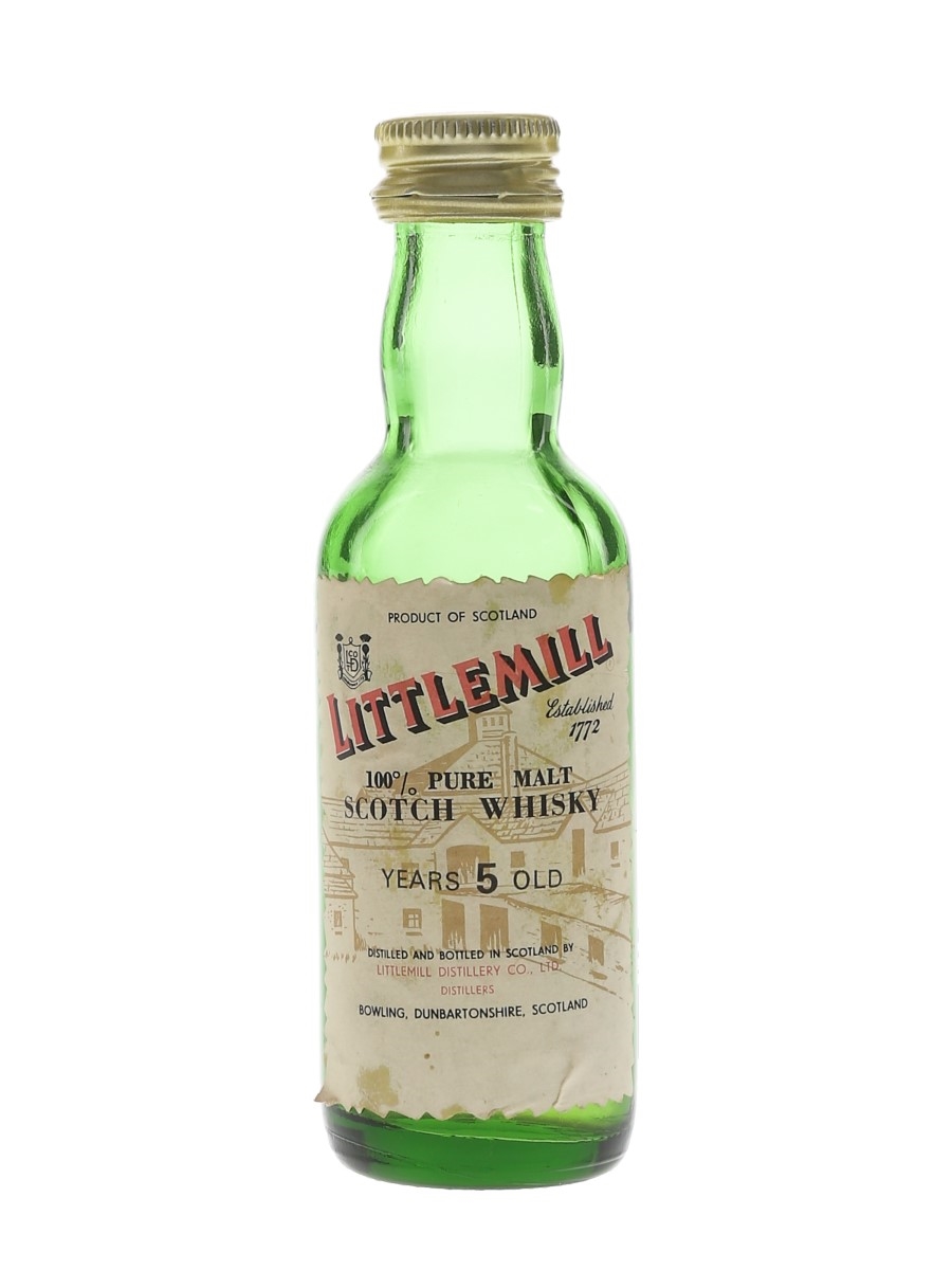 Littlemill 5 Year Old 1980s Whisky Miniature - 40% 5cl