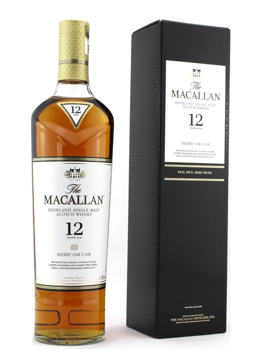 Macallan 12 Year Old Sherry Oak Single Malt Scotch Whisky 70cl 40