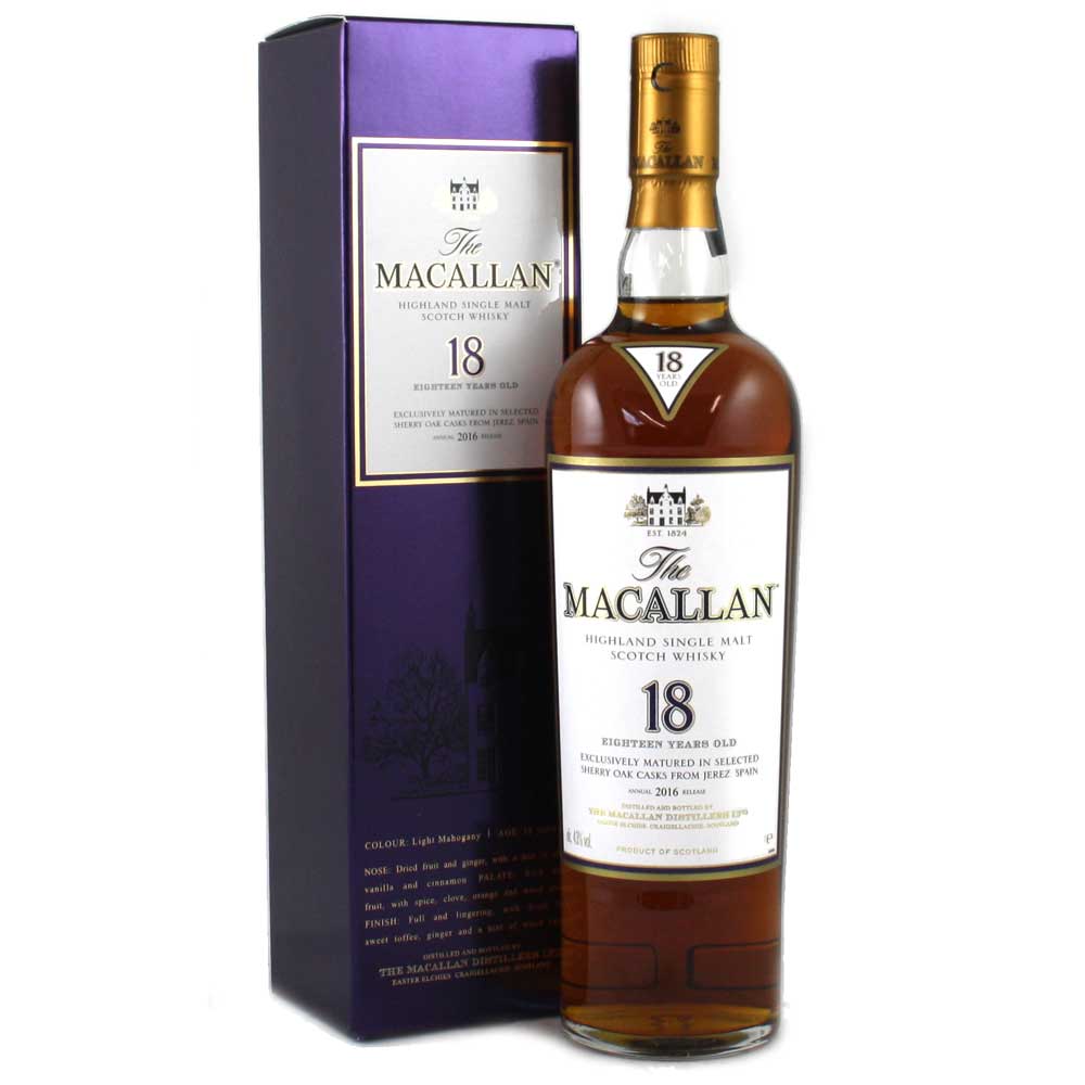 Macallan 18 Year Old 2016 Release Whisky - 70cl 43%