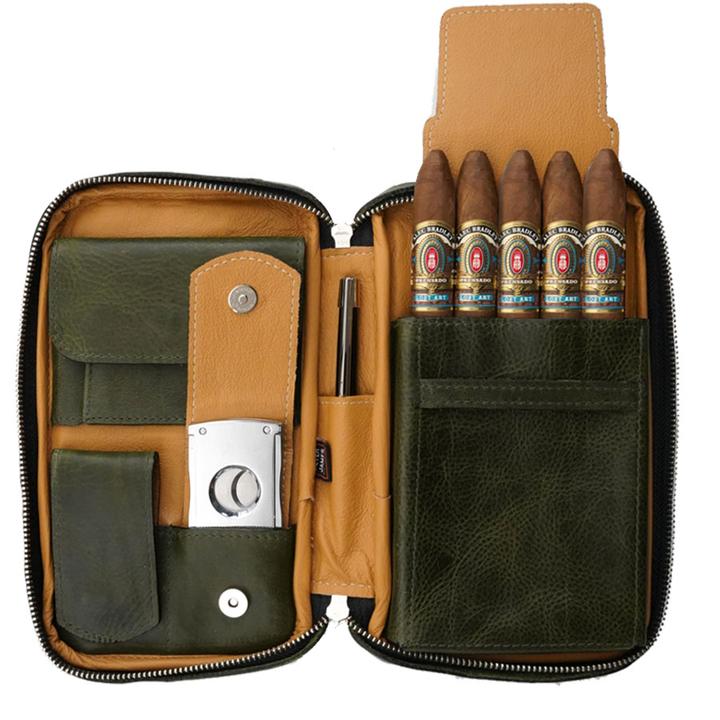 Peter James Cigar Aficionado Handmade Leather Travel Case Master