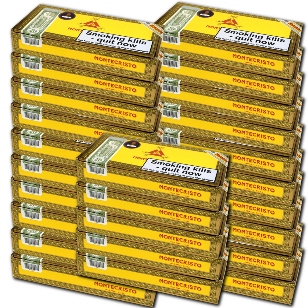 Empty Montecristo Media Corona Cigar Bulk Buy 25 Boxes
