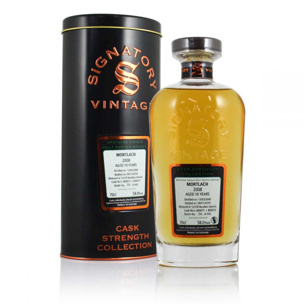 Mortlach 10 Year Old 2008 Signatory Vintage Cask Strength Whisky - 70cl 58%