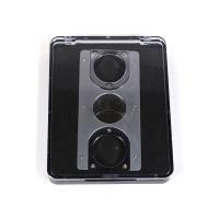 Twin Bladed Square Cigar Cutter - Satin & Chrome - Up To 54 Ring Gauge
