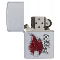 Zippo - Satin Chrome - Red Flame - Windproof Lighter
