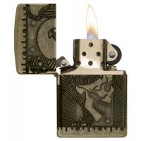Zippo - Steampunk Skull Armor Antique Brass - Windproof Lighter