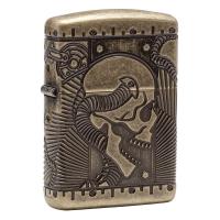 Zippo - Steampunk Skull Armor Antique Brass - Windproof Lighter