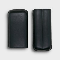 Recife Chesterfield Culture Black Dahlia Leather Cigar Case - 2 Cigar Capacity