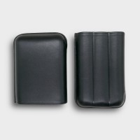 Recife Chesterfield Culture Black Dahlia Leather Cigar Case - 3 Cigar Capacity