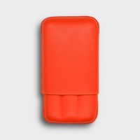 Recife Chesterfield Culture Orange Blossom Leather Cigar Case - 3 Cigar Capacity