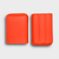 Recife Chesterfield Culture Orange Blossom Leather Cigar Case - 3 Cigar Capacity
