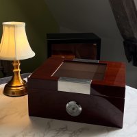 Savinelli Large Brown Glasstop Humidor - 75 Cigar Capacity (End of Line)