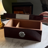 Savinelli Large Brown Glasstop Humidor - 75 Cigar Capacity (End of Line)